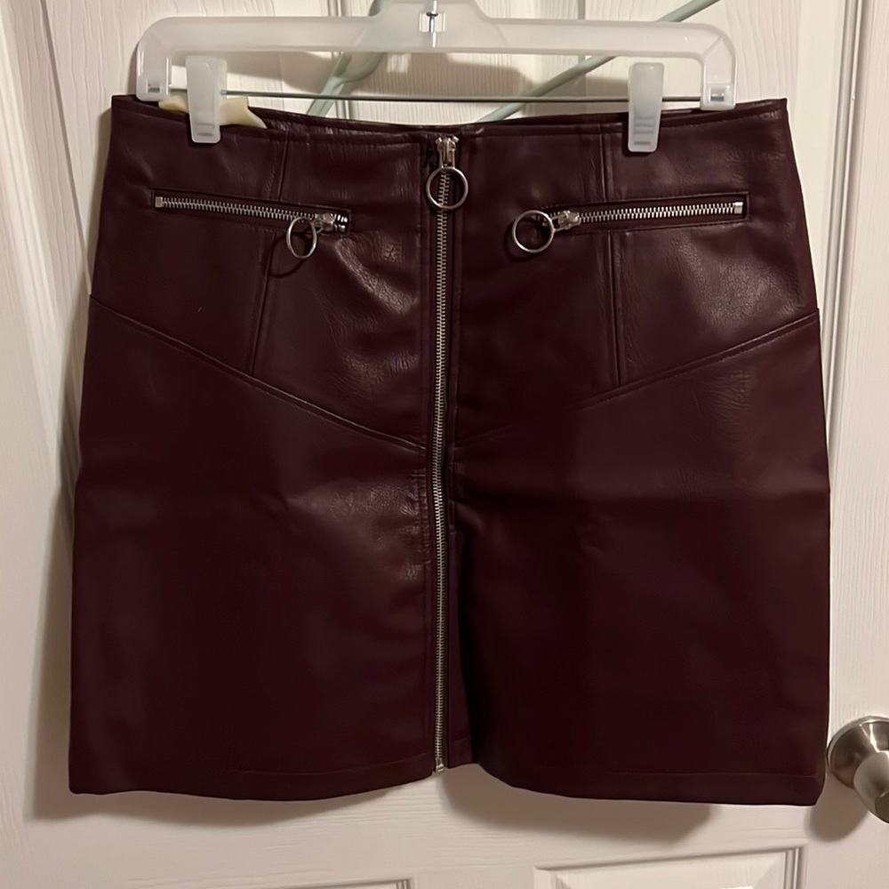 Purple pleather skirt